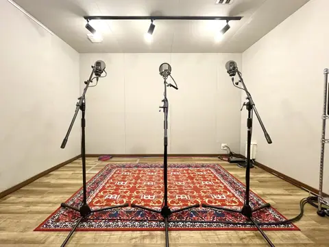 Crunch Studio(マイクスタンドが並ぶ録音ブース)